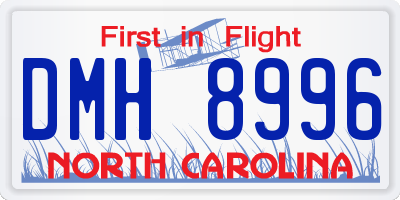 NC license plate DMH8996