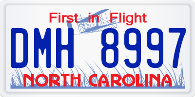 NC license plate DMH8997