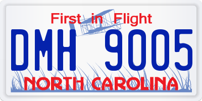 NC license plate DMH9005