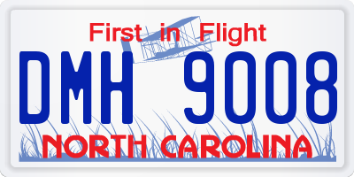 NC license plate DMH9008