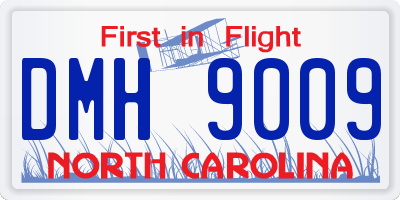 NC license plate DMH9009