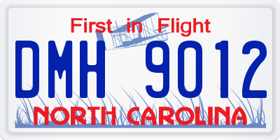 NC license plate DMH9012