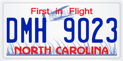 NC license plate DMH9023