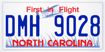 NC license plate DMH9028