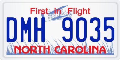 NC license plate DMH9035