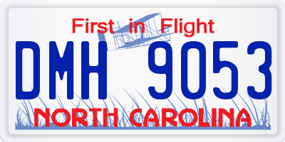 NC license plate DMH9053