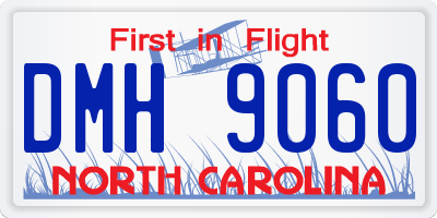NC license plate DMH9060