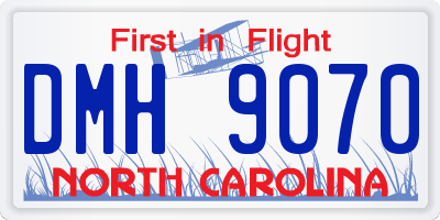 NC license plate DMH9070
