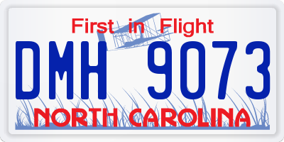 NC license plate DMH9073