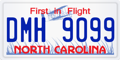 NC license plate DMH9099
