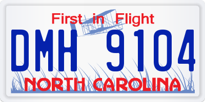 NC license plate DMH9104