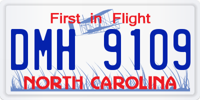 NC license plate DMH9109