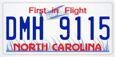 NC license plate DMH9115