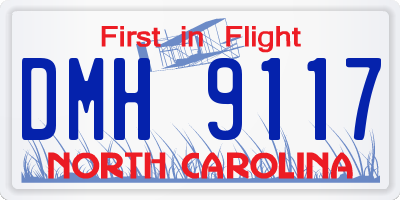 NC license plate DMH9117