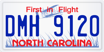 NC license plate DMH9120