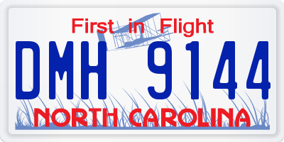 NC license plate DMH9144