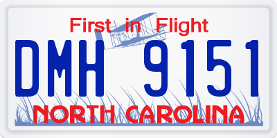 NC license plate DMH9151