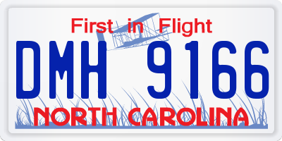 NC license plate DMH9166