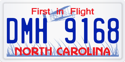 NC license plate DMH9168