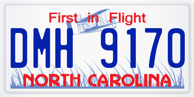 NC license plate DMH9170