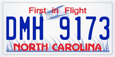 NC license plate DMH9173