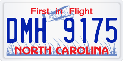 NC license plate DMH9175
