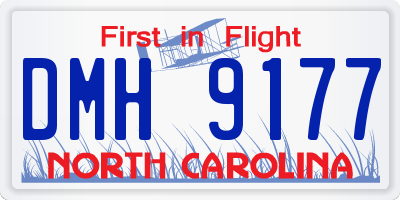 NC license plate DMH9177