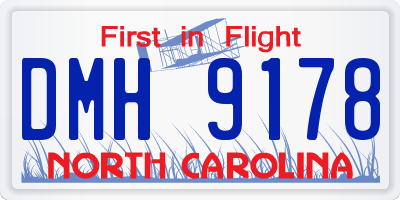 NC license plate DMH9178