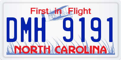 NC license plate DMH9191