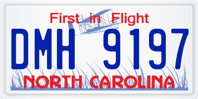 NC license plate DMH9197