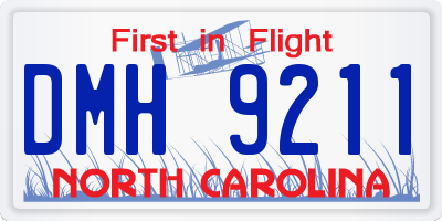 NC license plate DMH9211