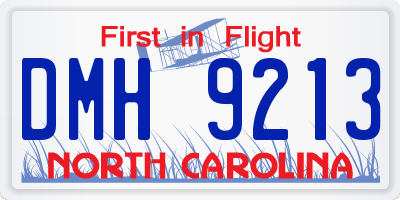 NC license plate DMH9213