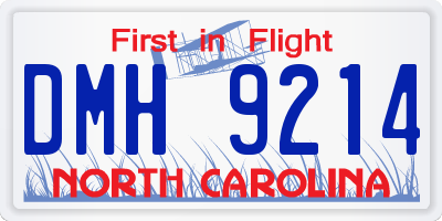 NC license plate DMH9214
