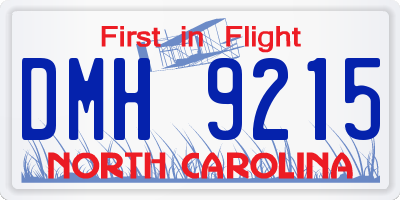 NC license plate DMH9215