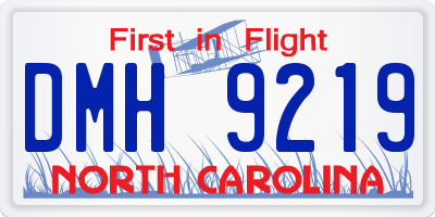 NC license plate DMH9219