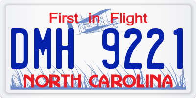 NC license plate DMH9221
