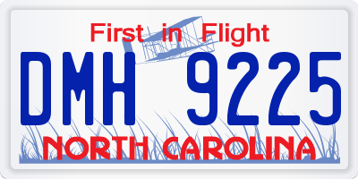 NC license plate DMH9225