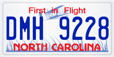 NC license plate DMH9228