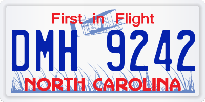 NC license plate DMH9242