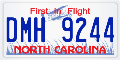 NC license plate DMH9244