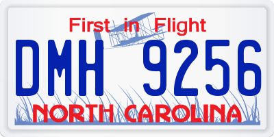 NC license plate DMH9256