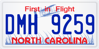NC license plate DMH9259