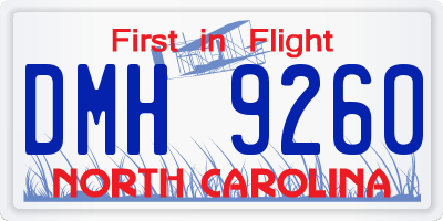 NC license plate DMH9260