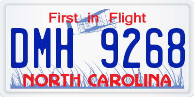 NC license plate DMH9268