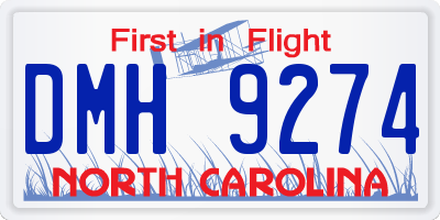 NC license plate DMH9274