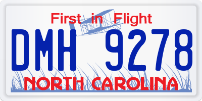 NC license plate DMH9278