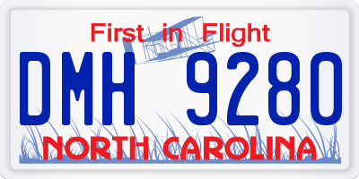 NC license plate DMH9280