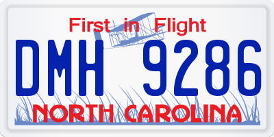 NC license plate DMH9286