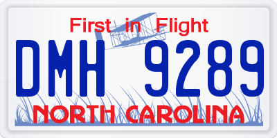 NC license plate DMH9289