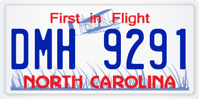 NC license plate DMH9291
